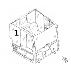 SZYBA LAMINOWANA PRAWA STRONA TYLNA WOZIDŁO PRZEGUBOWE CATERPILLAR 745D 5080788