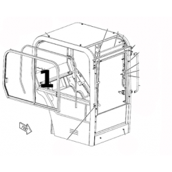 SZYBA BOCZNA PRAWA STRONA PRZEDNIA PRZESUWNA MINIKOPARKA CATERPILLAR 301.8 304.5 1747782E