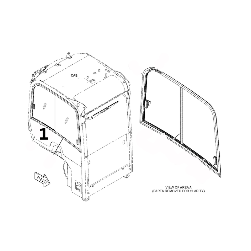ПРАВОЕ ОКНО НИЖНЯЯ СТОРОНА ЭКРАННАЯ ПЕЧАТЬ МИНИ-ЭКСКАВАТОР CATERPILLAR 301.8 303.5CR 5259446