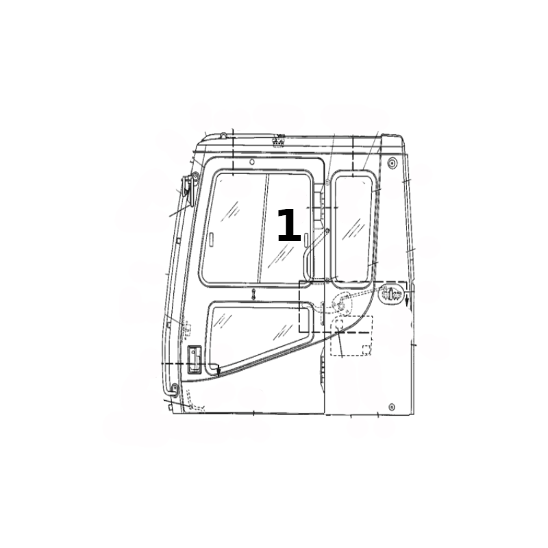 СТЕКЛО ВЕРХНЕЙ РАЗДВИЖНОЙ ДВЕРИ ДЛЯ ГУСЕНИЧНОГО ЭКСКАВАТОРА CAT 320L 2045182