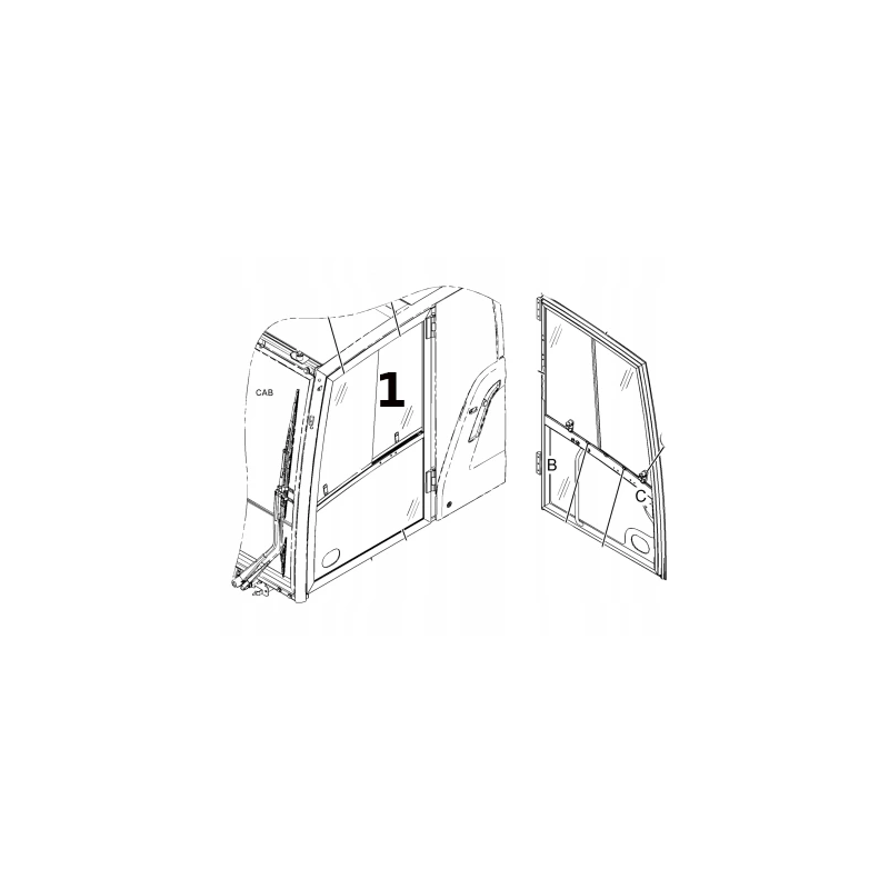 ВЕРХНЯЯ ЛЕВАЯ ДВЕРЬ СТЕКЛО СДВИЖНОЕ КОЛЕСО ЭКСКАВАТОРА CAT M314F M315F M320F 3931372