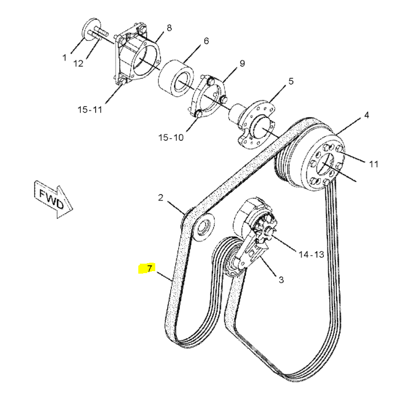 Клиновой ремень CATERPILLAR OEM