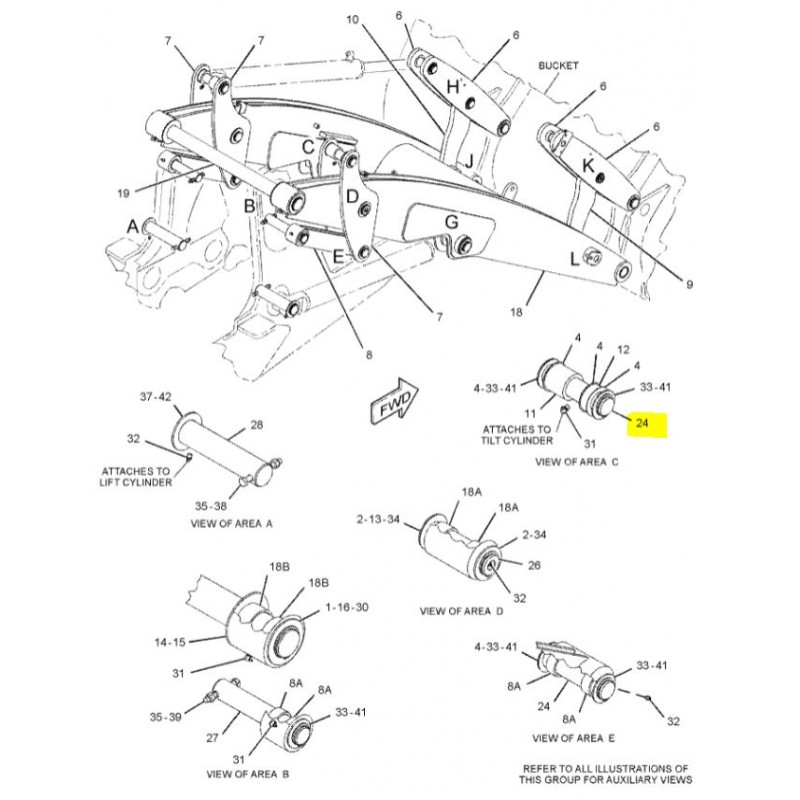 ШТИФТ СОЕДИНИТЕЛЯ ПОДЪЕМНОГО РЫЧАГА CVA — 434E CAT