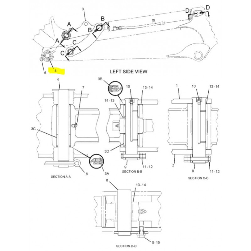 ПИН CVA для крепления ковша CAT - 304