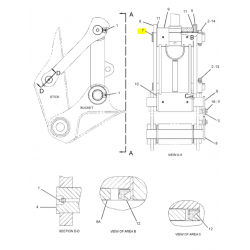 SWORZEŃ ŁĄCZNIKA ŁYŻKI CAT 320D 323D 325D 330D2