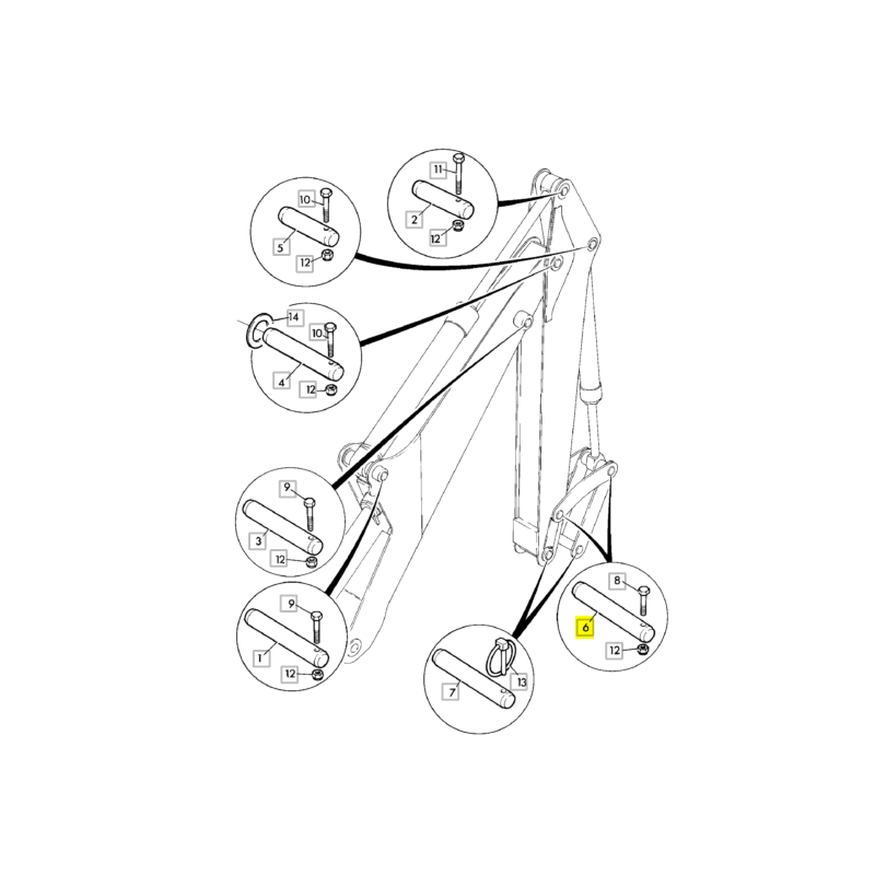 ШТИФТ ЗАДНЕГО КОВША ЭКСКАВАТОР-ПОГРУЗЧИК JCB CVA