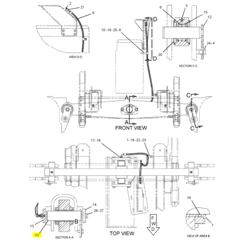 ТЯГА РАМА ШТИФТ CAT D6N D6M