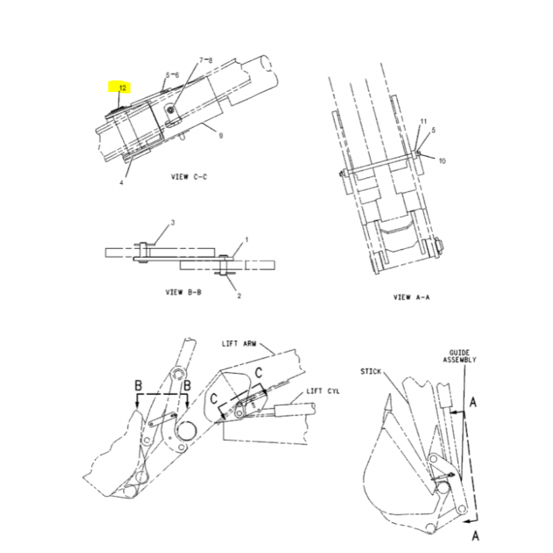 ЭКСКАВАТОР-ПОГРУЗЧИК PIN 40x152 ARMS LIFT CAT