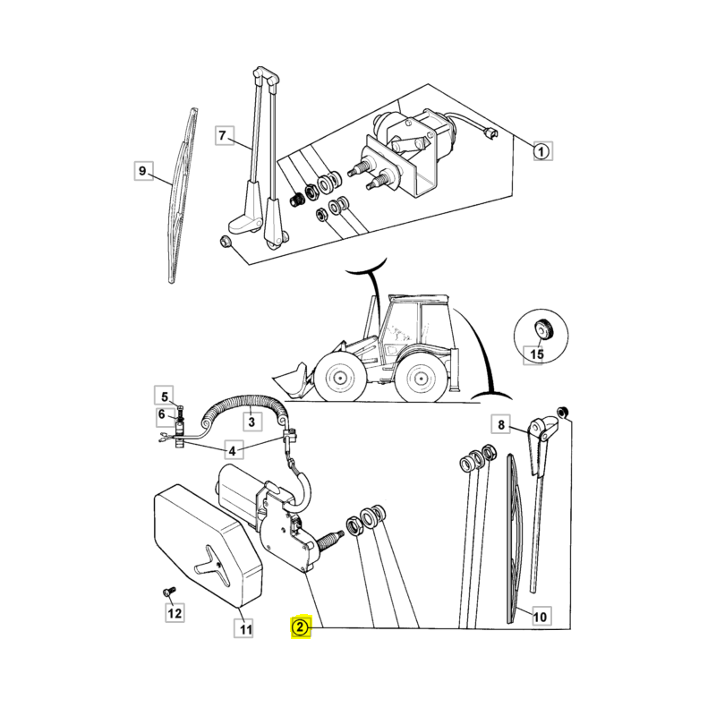 МОТОР ОЧИСТИТЕЛЯ ЗАДНЕГО СТЕКЛА ЭКСКАВАТОР-ПОГРУЗЧИК JCB 3CX 4CX