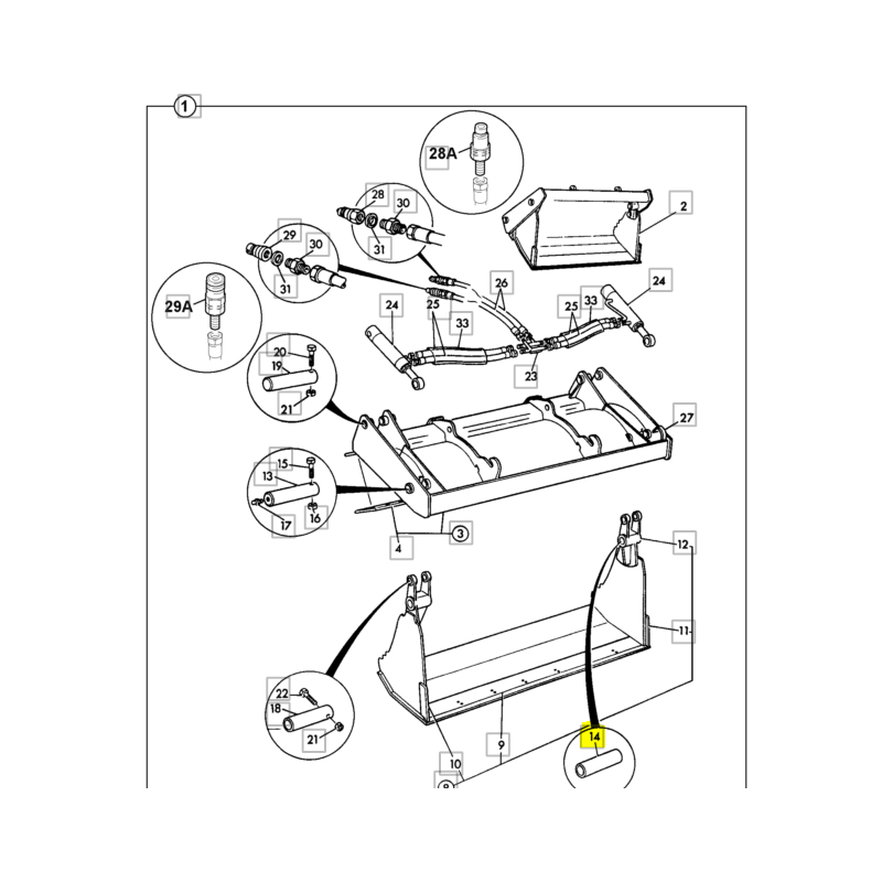 ВТУЛКА ПРУЖИНЫ ПЕРЕДНЕЙ ОПОРЫ КОВША ЭКСКАВАТОРА-ПОГРУЗЧИКА JCB