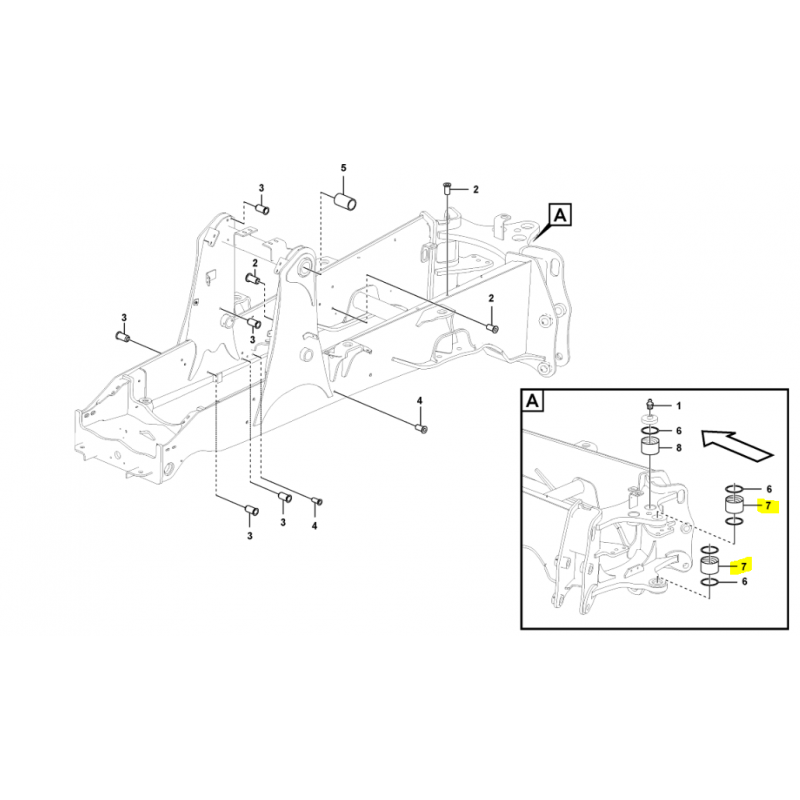 ВТУЛКА В РАМЕ ЭКСКАВАТОРА-ПОГРУЗЧИКА VOLVO