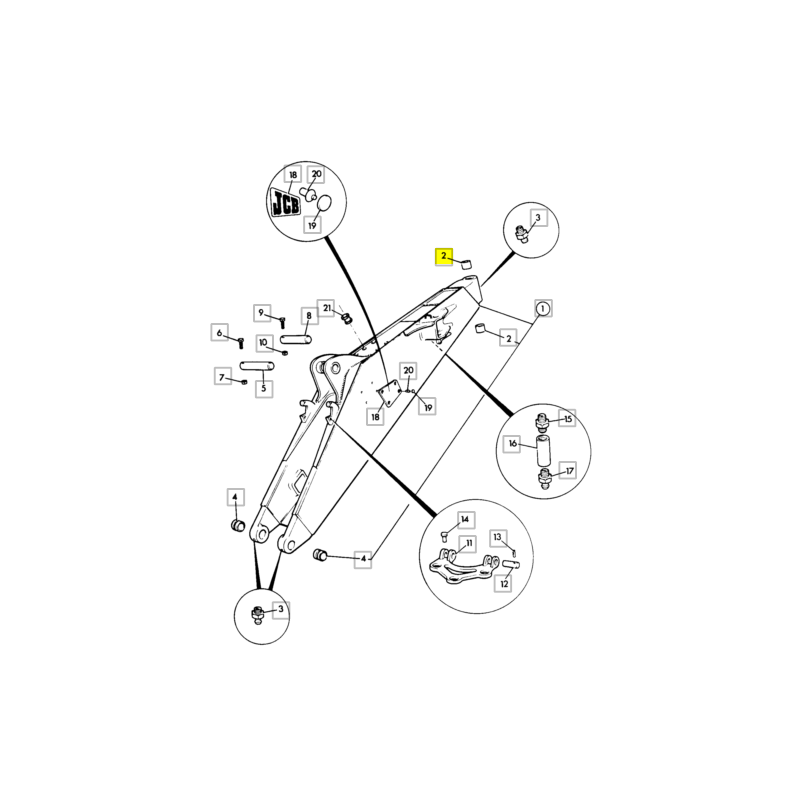 ВТУЛКА СТРЕЛЫ ЭКСКАВАТОР-ПОГРУЗЧИК JCB