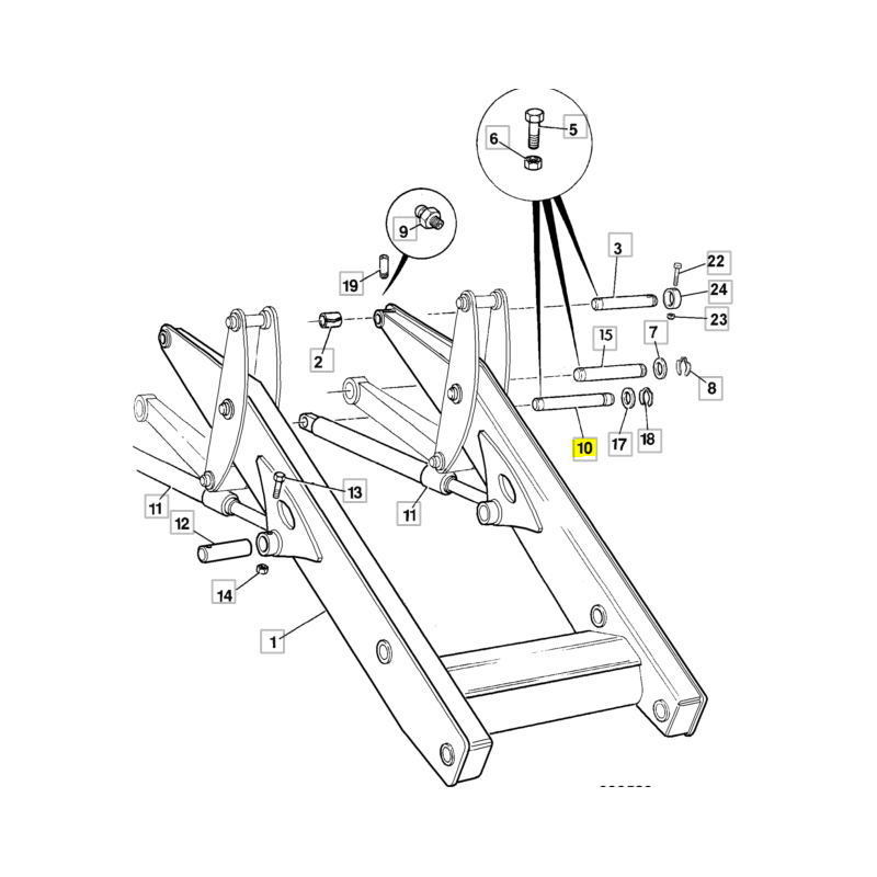 ШТИФТ ПОДЪЕМНОГО ЦИЛИНДРА ЭКСКАВАТОР-ПОГРУЗЧИК JCB