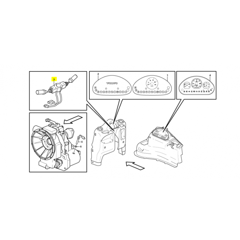 КОМПЛЕКТ ПЕРЕКЛЮЧАТЕЛЕЙ ДЛЯ ЭКСКАВАТОРА-ПОГРУЗЧИКА VOLVO CVA