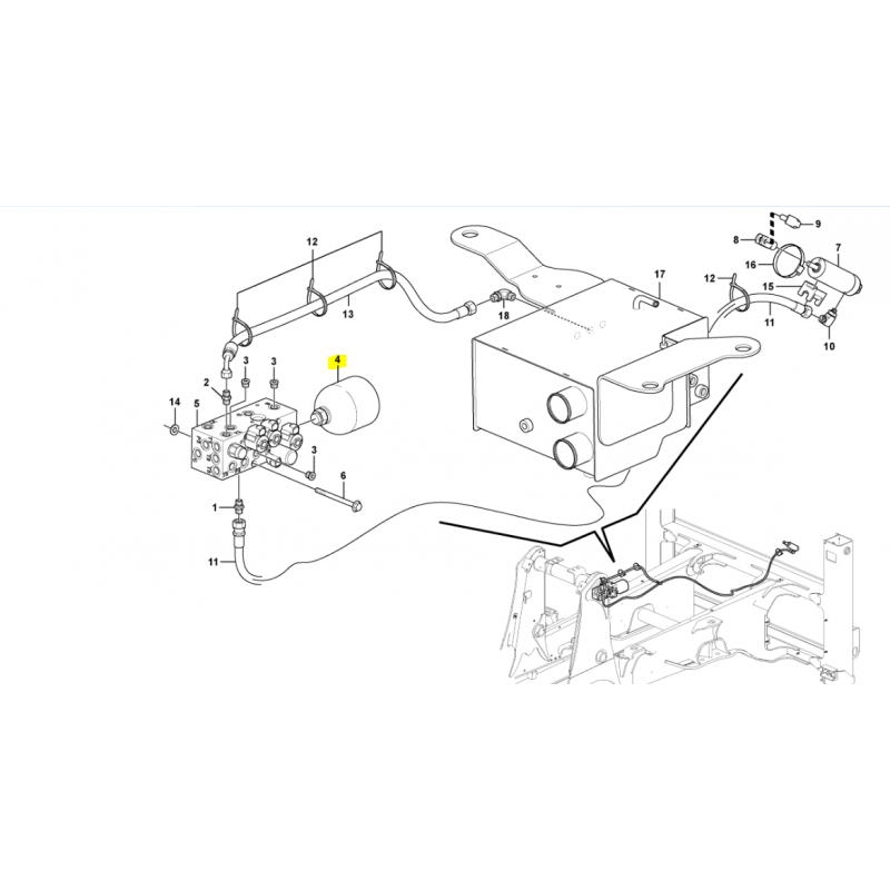 OEM ГАЗОВЫЙ АККУМУЛЯТОР ДЛЯ ЭКСКАВАТОРА-ПОГРУЗЧИКА VOLVO