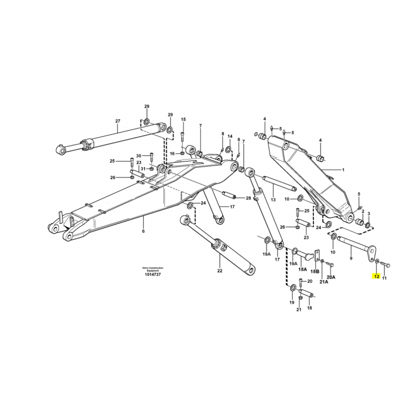 ШТИФТ РЫЧАГА ЭКСКАВАТОРА VOLVO