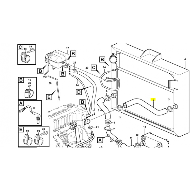 ШЛАНГ ВОДЯНОГО змеевика VOLVO ЗАРЯДНОЕ УСТРОЙСТВО
