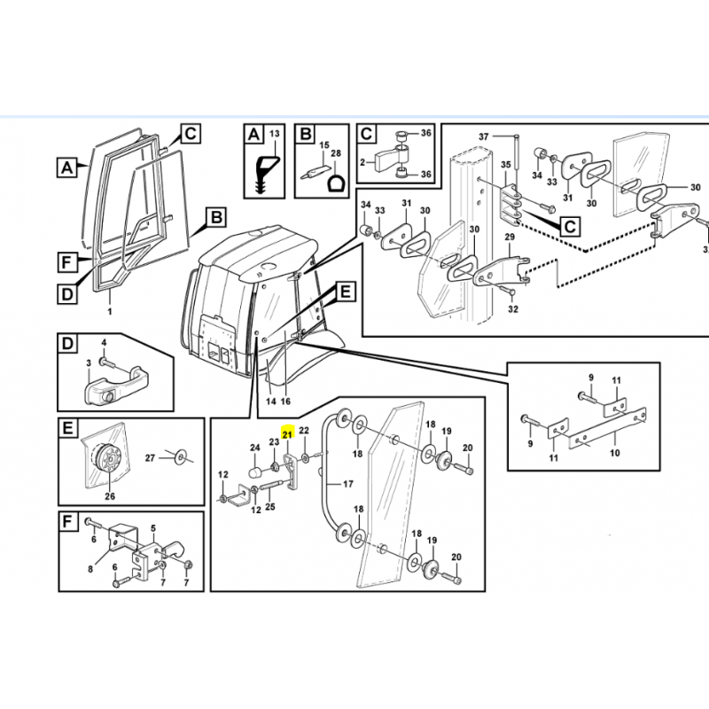 РУЧКА ДВЕРИ ЭКСКАВАТОРА-ПОГРУЗЧИКА VOLVO