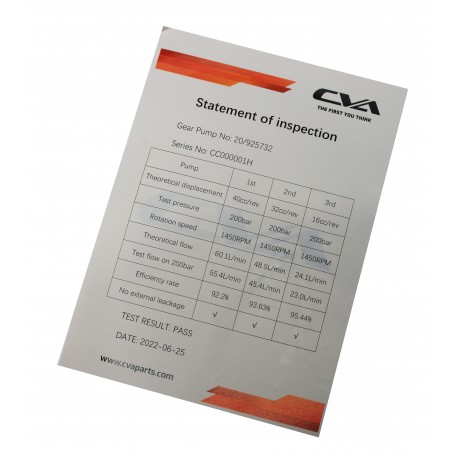 HYDRAULIC PUMP CVA ISO 9001:2015 CERTIFIED