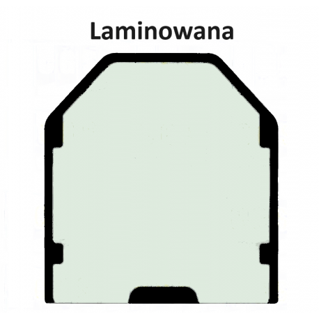 SZYBA LAMINOWANA ZIELONA SITODRUK CVA PRZEDNIA