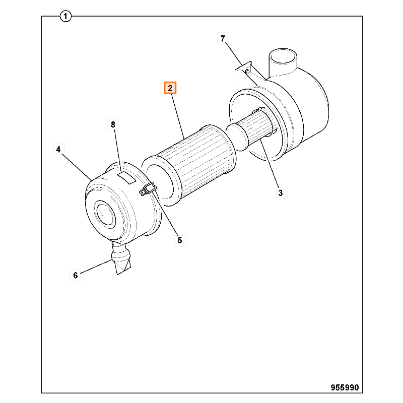 НАРУЖНЫЙ ВОЗДУШНЫЙ ФИЛЬТР КОЛЕСНЫХ И ГУСЕНИЧНЫХ ЭКСКАВАТОРОВ JCB CVA
