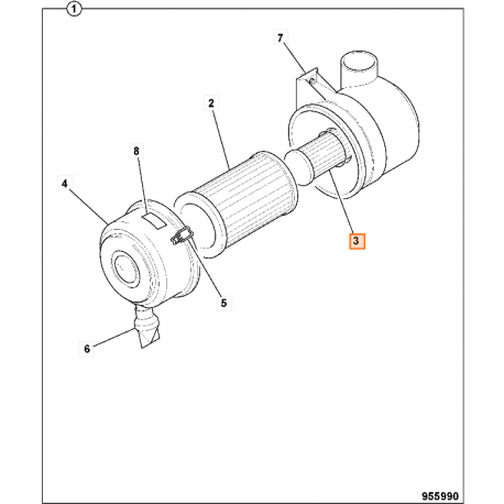 JCB FILTR FILTR POWIETRZA JS190 JS200