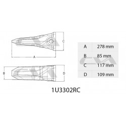 TOOTH J300 ROCK CHISEL CVA (5KG!!!)