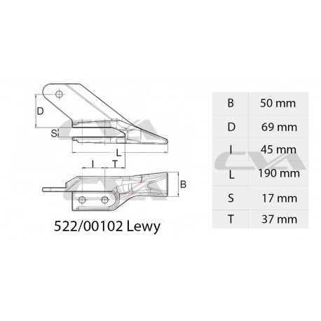 UNITOOTH JCB CVA MINI LEFT CORNER (LH)