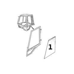 SZYBA DRZWI GÓRNA LEWA PRAWA STRONA HARTOWANA JCB 3CX, 4CX (KABINA P-8)