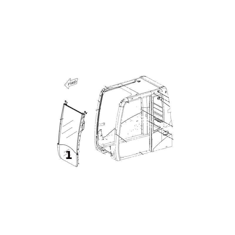 ЛАМИНИРОВАННОЕ НИЖНЕЕ ПЕРЕДНЕЕ СТЕКЛО ГУСЕНИЧНЫЙ/КОЛЕСНЫЙ ЭКСКАВАТОР CAT 320D M318D 2521245