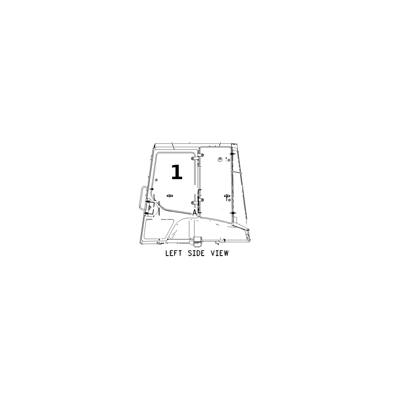 ОКНО ВЕРХНЕЙ ДВЕРИ ЛЕВОЕ/ПРАВОЕ ЭКСКАВАТОР-ПОГРУЗЧИК CAT 428D 438D 1641066
